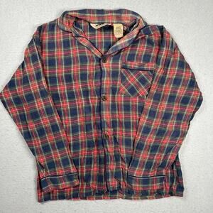 NWT Naturals Pajama Shirt Womens Medium Plaid Sleep Top Lounge Button Up